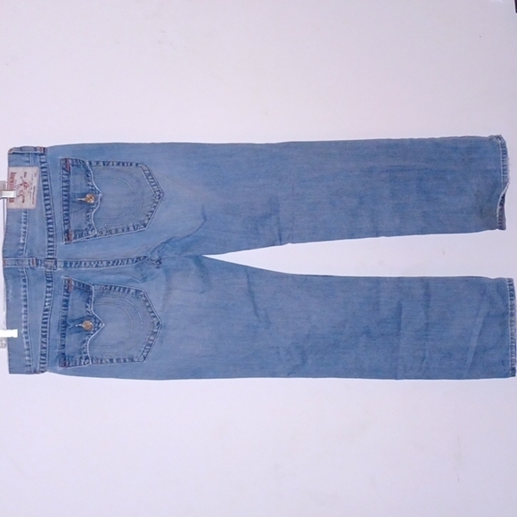 TRUE RELIGION Blue Jeans w/ Orange Stitch Detail, 38W,  32L - Picture 5 of 9